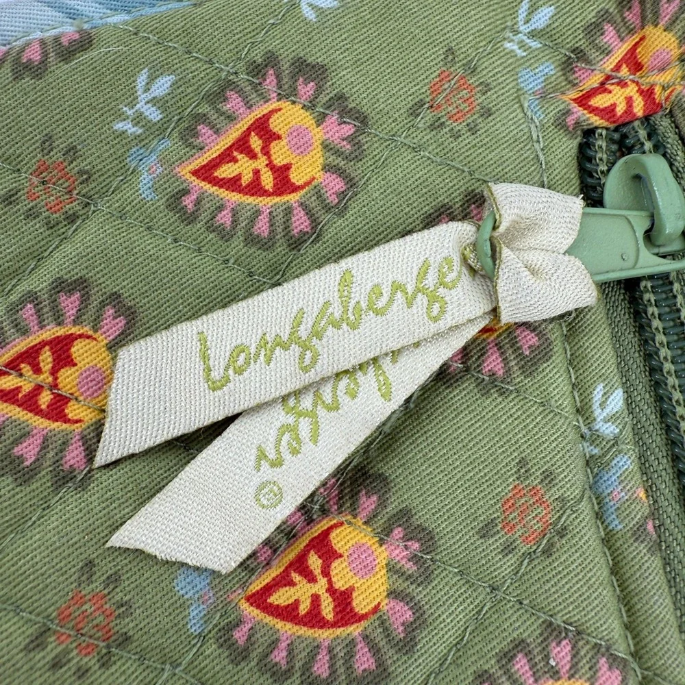 Longaberger Homestead Floral Quilted Crossbody Wallet Purse Removable Strap